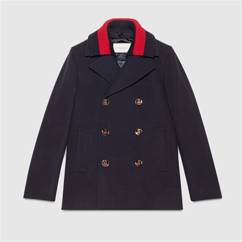 gucci coat wool|gucci women's pea coat.